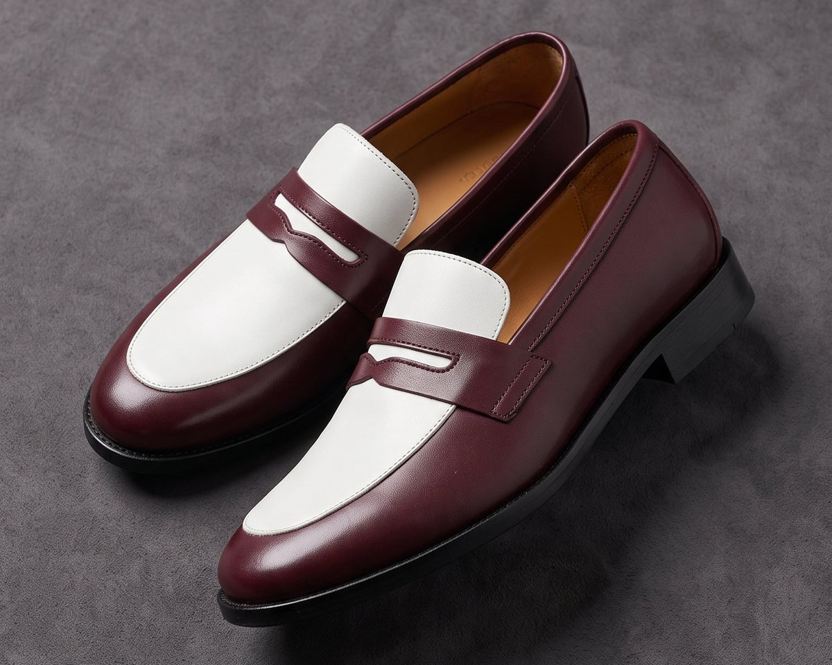 ZK Maroon White Loafer